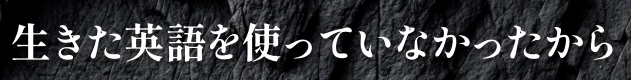 生きた英語を使っていなかったから